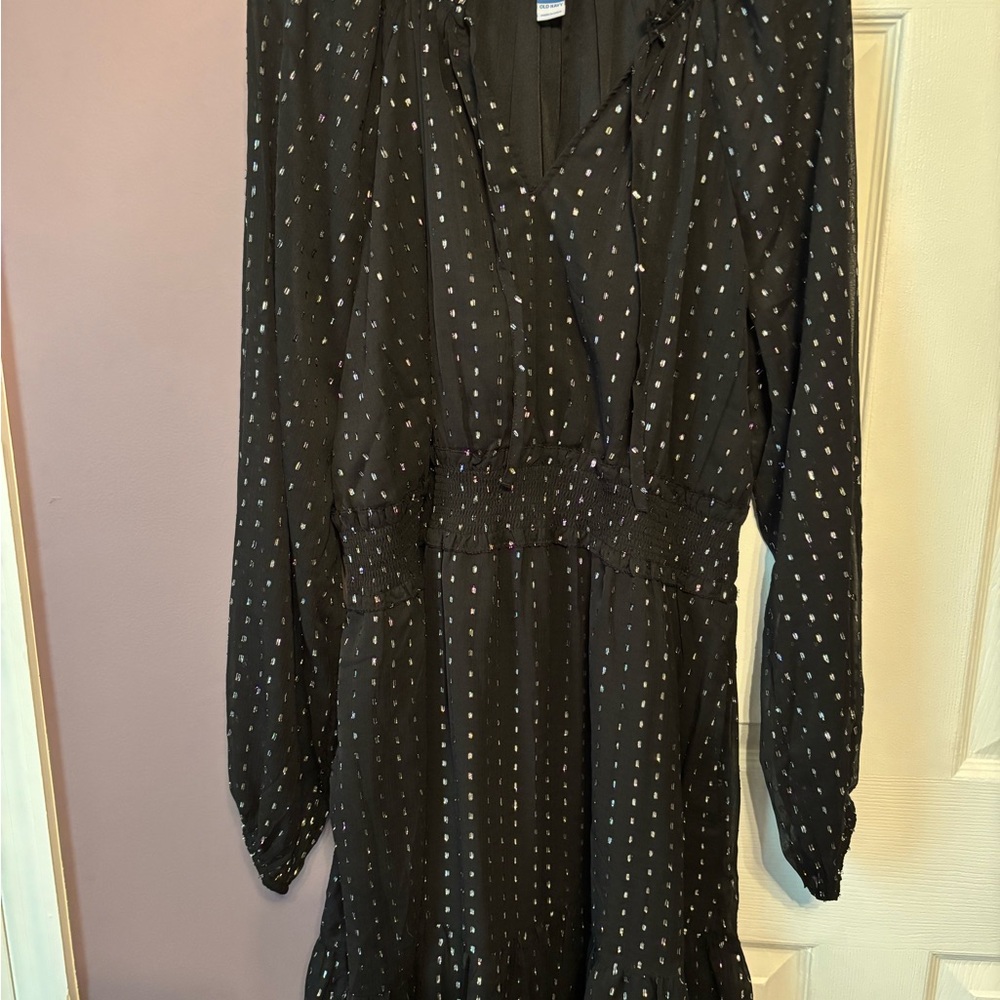 Elegant Black Polka Dot Dress